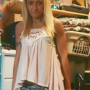 Crochet trimmed tank top